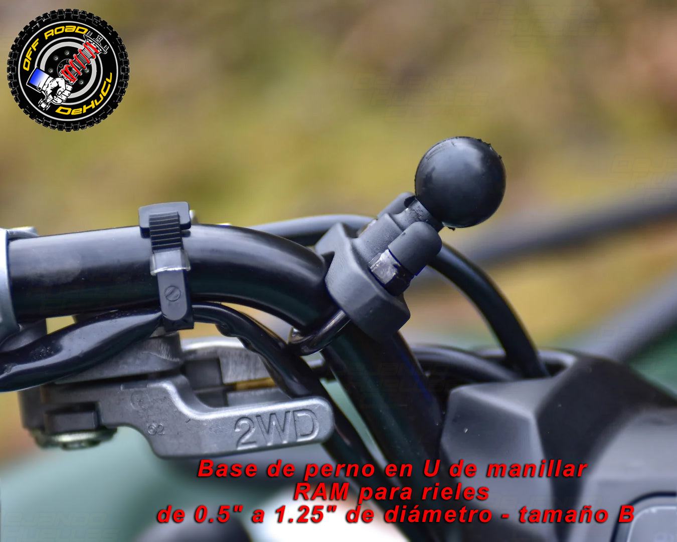 Base de perno en U de manillar RAM para rieles de 0.5" a 1.25" de diámetro - tamaño B