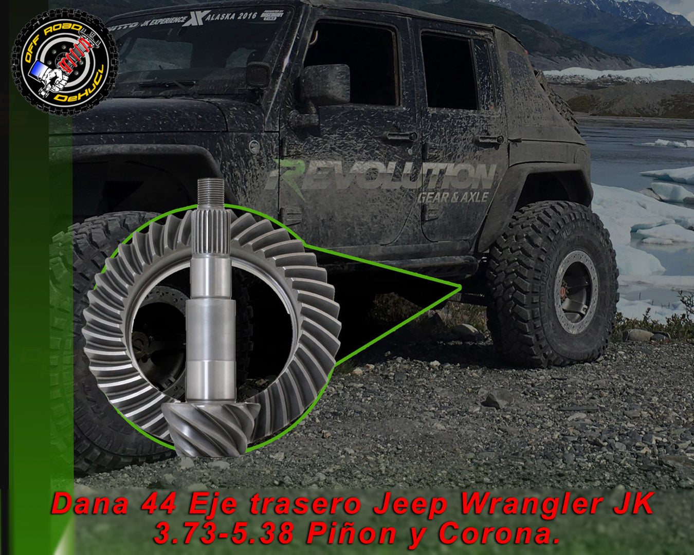 Dana 44 Eje trasero Jeep Wrangler JK 3.73-5.38 Piñon y Corona