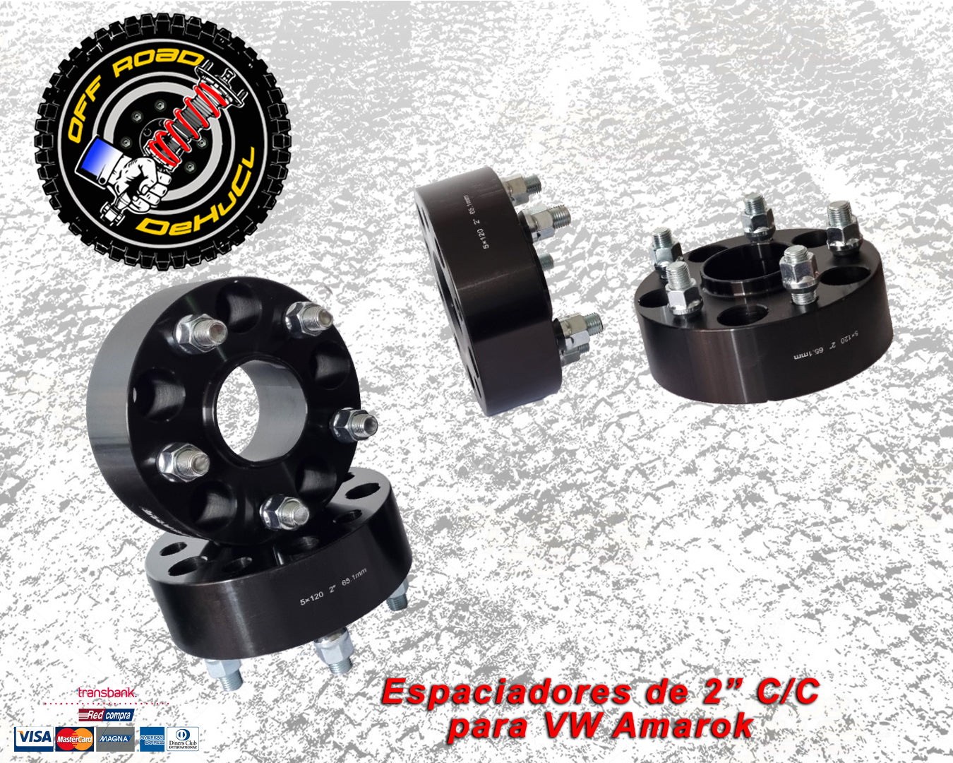 Espaciadores para VW Amarok 2" con centrador
