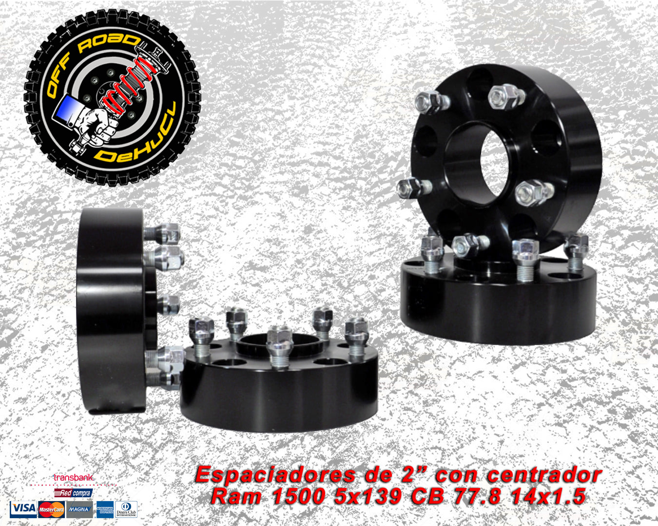 Espaciadores para Ram 1500 2" con centrador 5x139