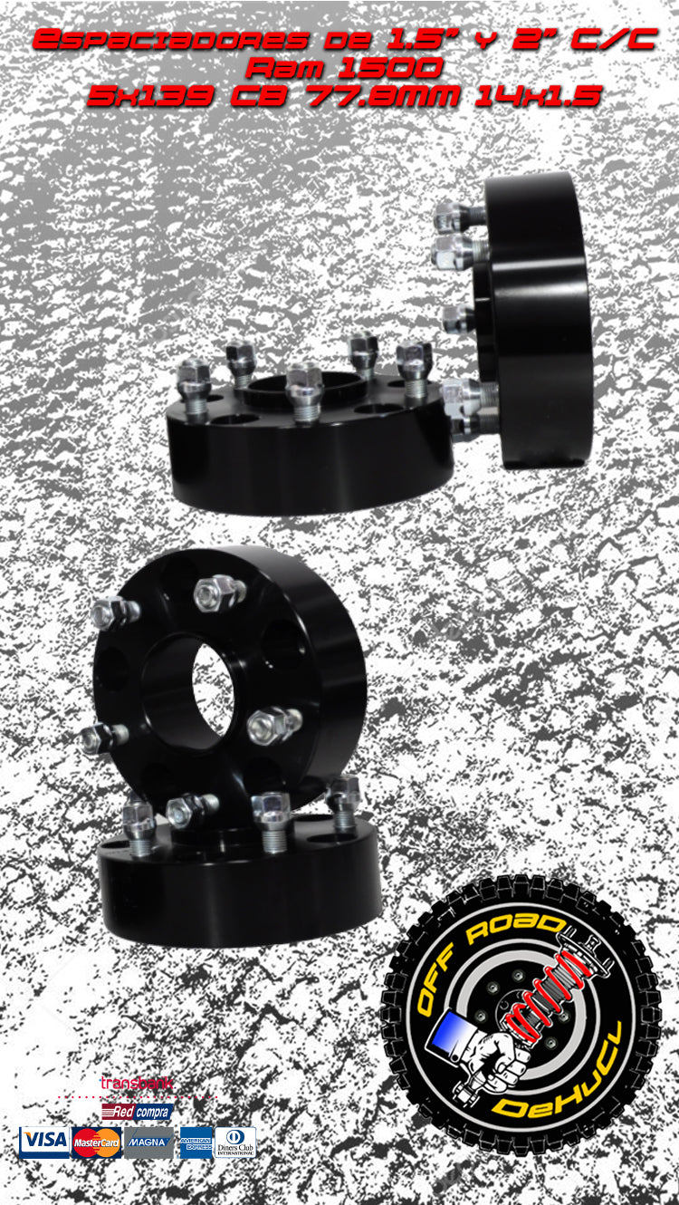 Espaciadores para Ram 1500 1.5" con centrador 5x139