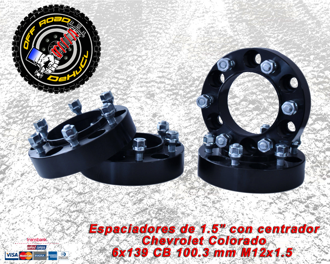 Espaciadores con centrador para Chevrolet Colorado 1.5"