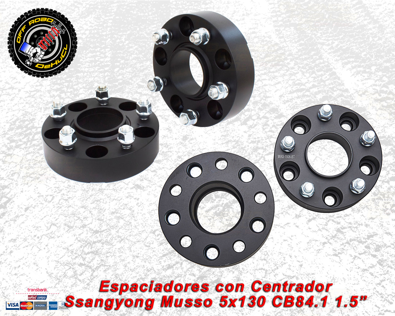 Espaciadores con centrador para Ssangyong Musso 1.5"