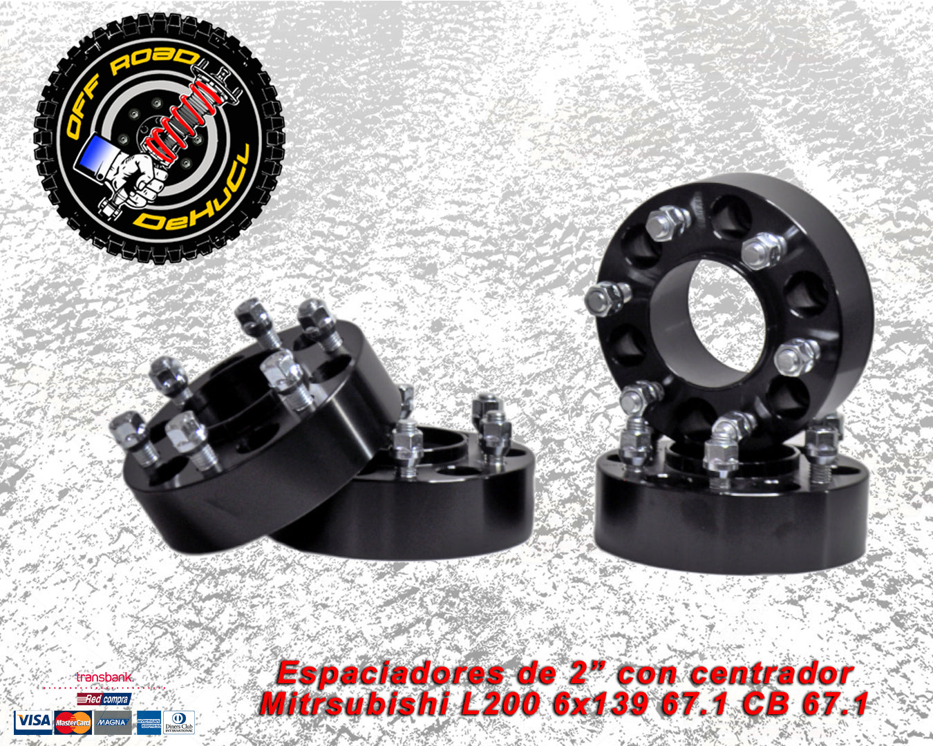 Espaciadores para Mitsubishi L200 2" con centrador