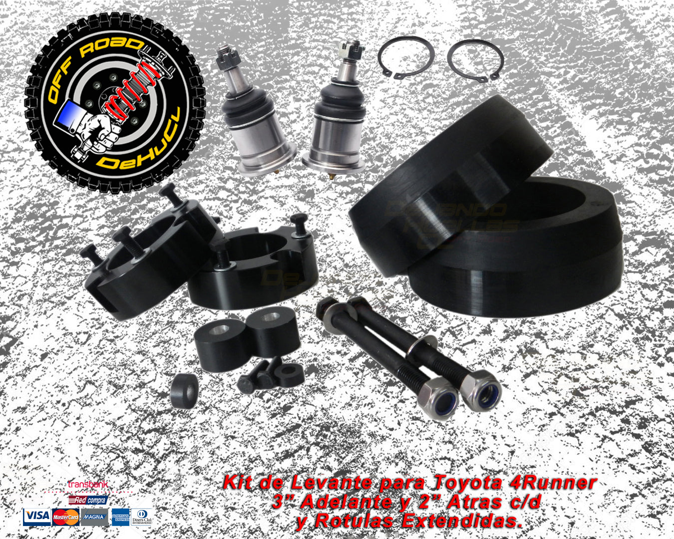 Levante para Toyota 4Runner 3" con Rotula Extendida