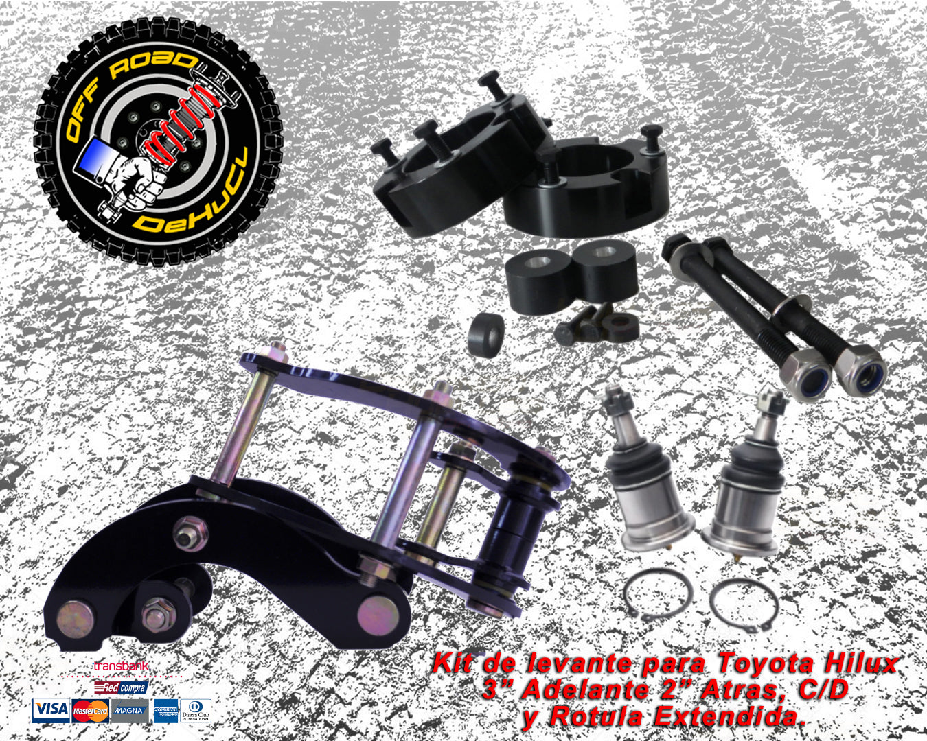 Kit de Levante para Toyota Hilux 3" con Rotula