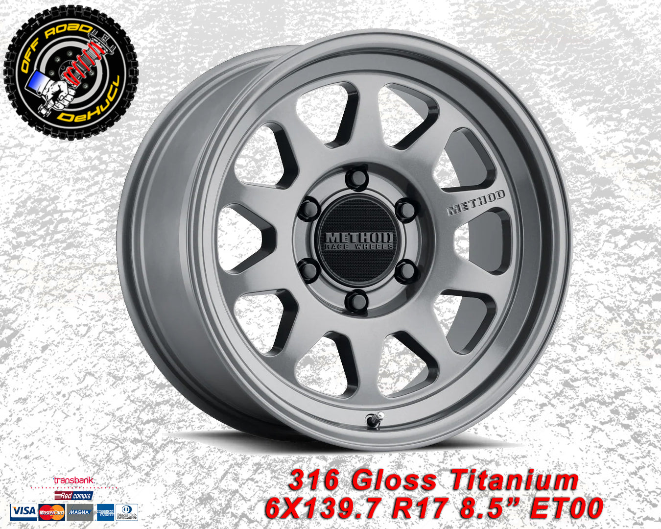 316 Titanio brillante 6X139.7