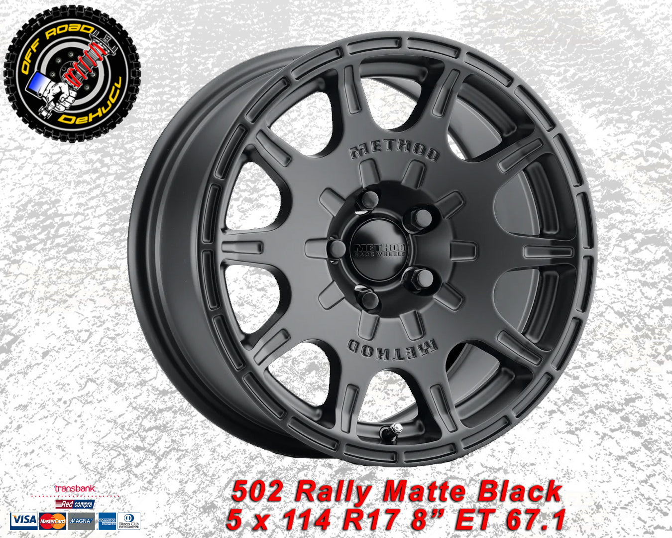 502 Rally Matte Black 5 X 114