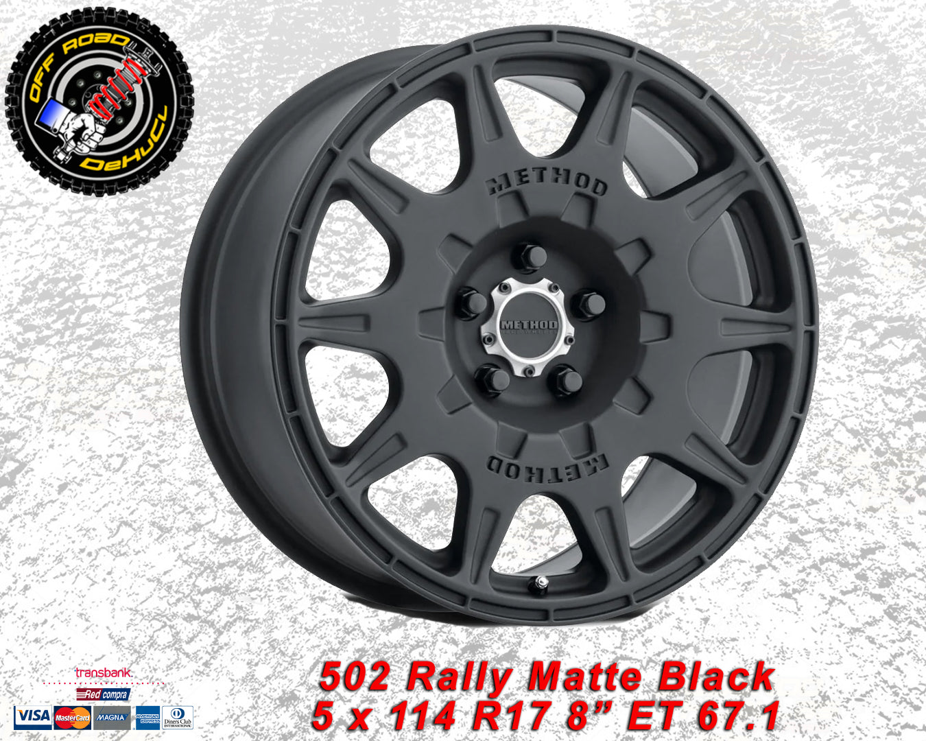 502 Rally Matte Black 5 X 114