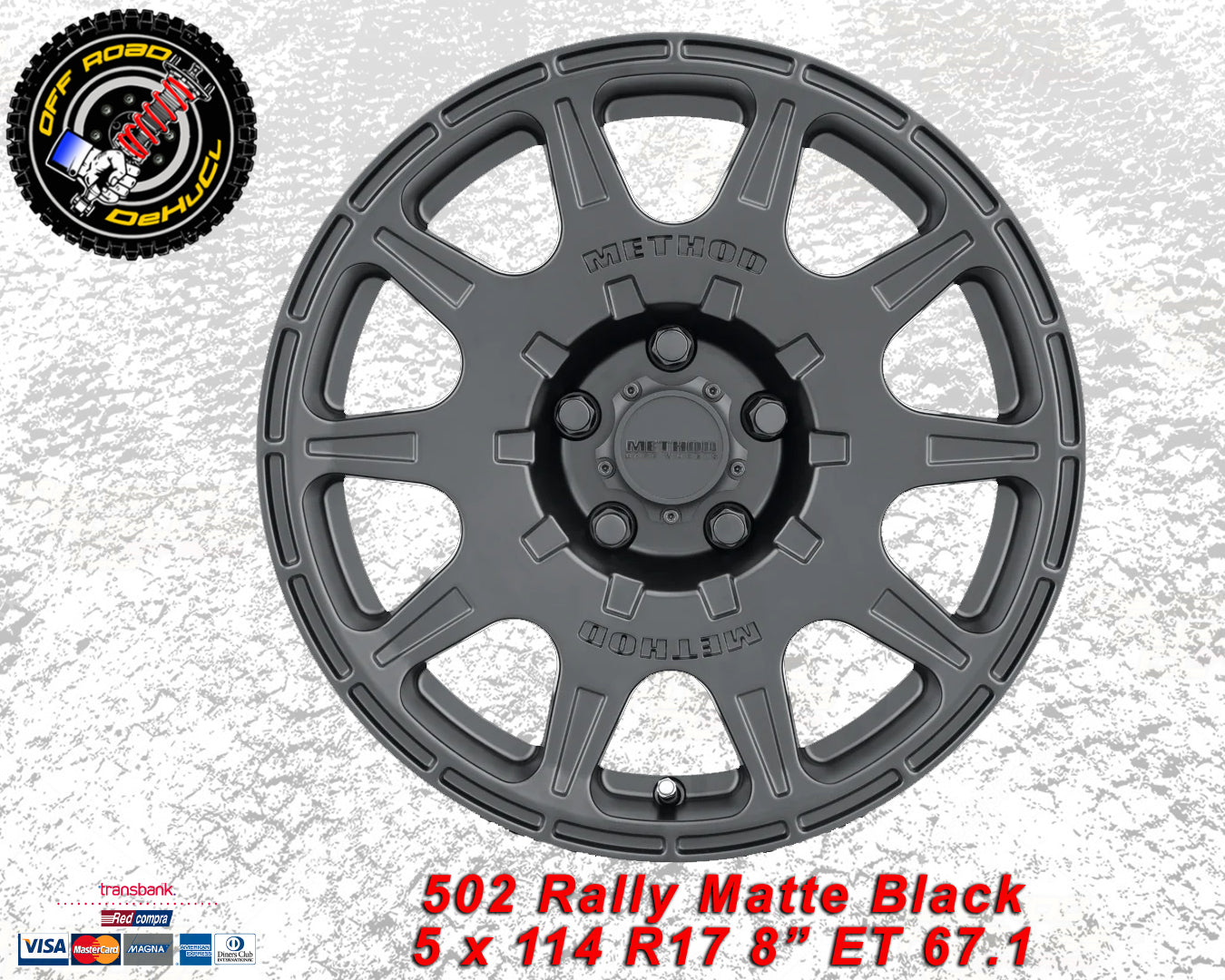 502 Rally Matte Black 5 X 114