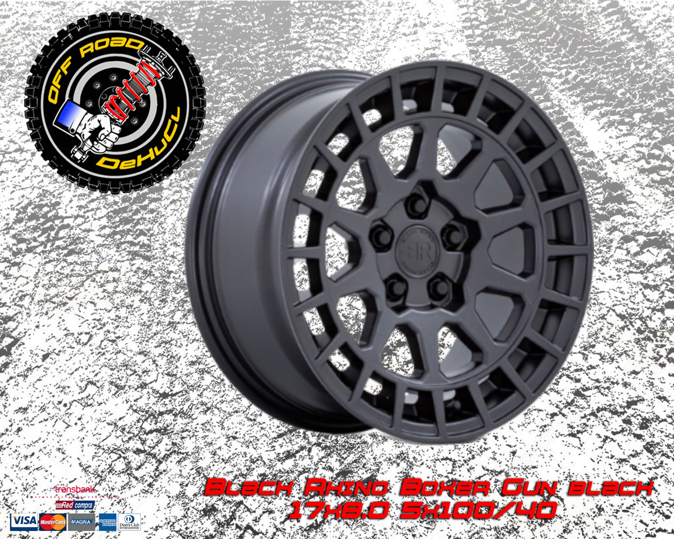 Black Rhino Boxer Gunblack 17x8 5x100 / 40