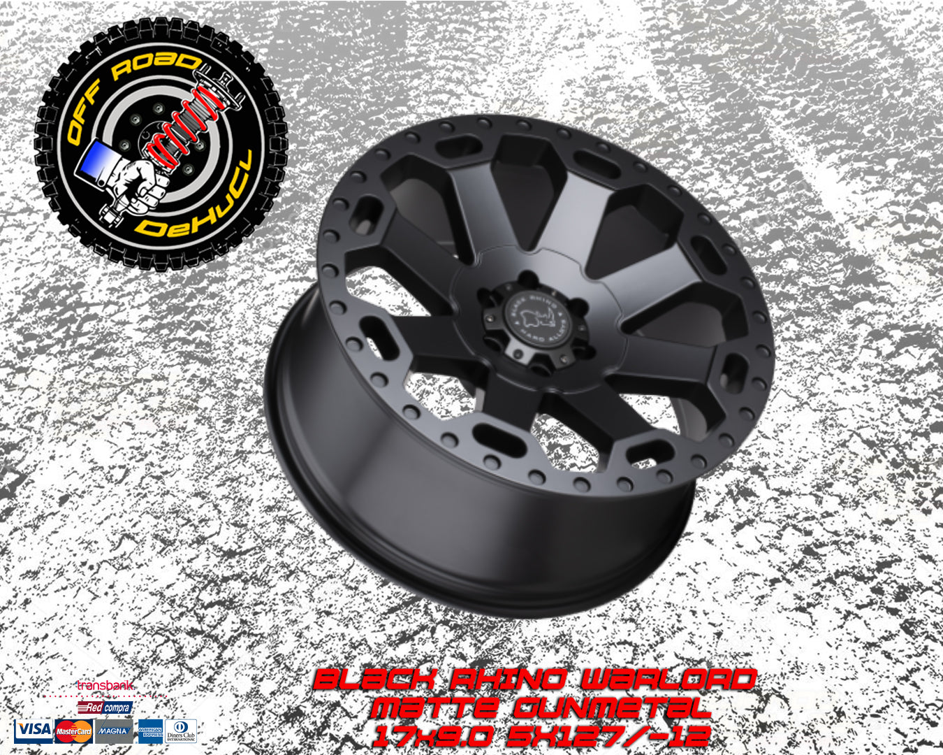 Black Rhino Warlord Matte Gunmetal 17 x 9 5x127 -12