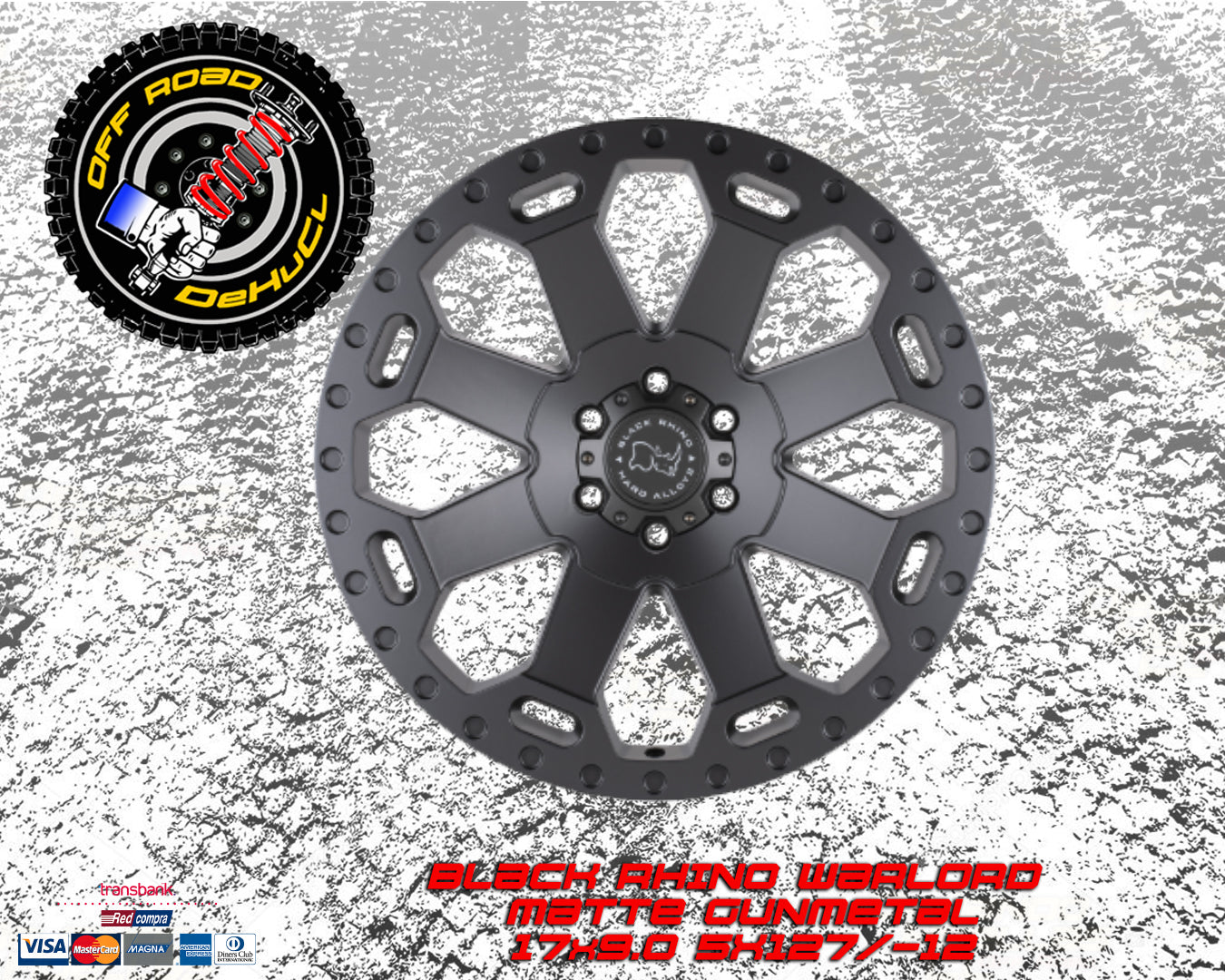 Black Rhino Warlord Matte Gunmetal 17 x 9 5x127 -12