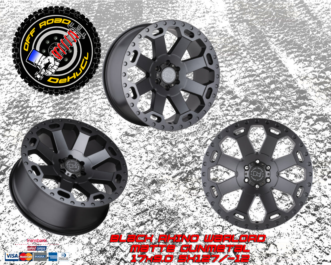 Black Rhino Warlord Matte Gunmetal 17 x 9 5x127 -12