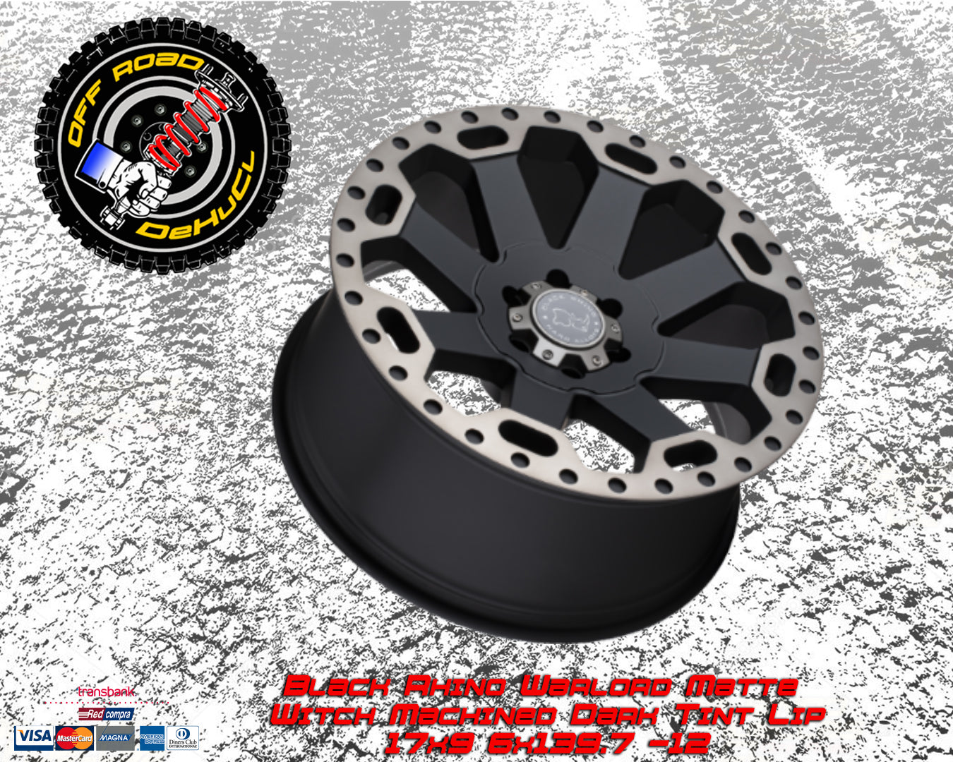 Black Rhino Warlord Matte Black With Machined Dark Tint Lip 17x9 6x139.7 -12