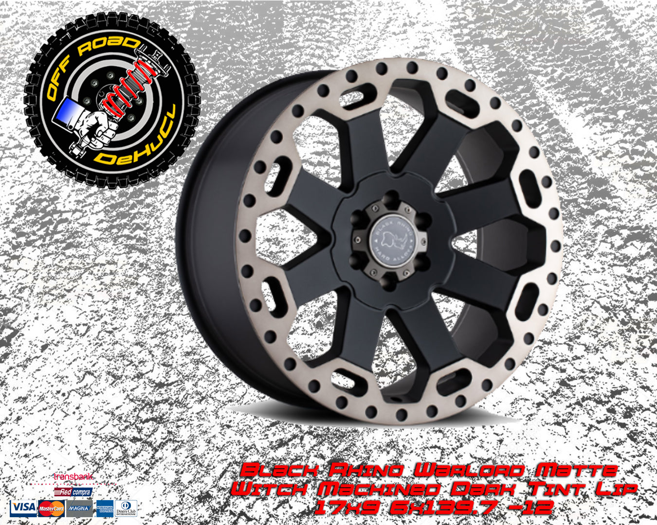 Black Rhino Warlord Matte Black With Machined Dark Tint Lip 17x9 6x139.7 -12