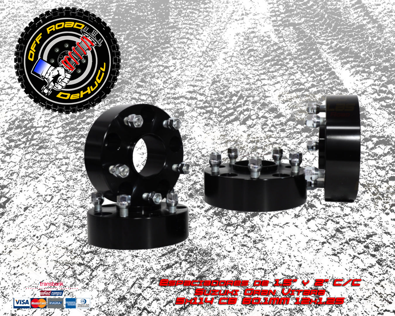 Espaciadores para Grand Vitara 1.5" con centrador