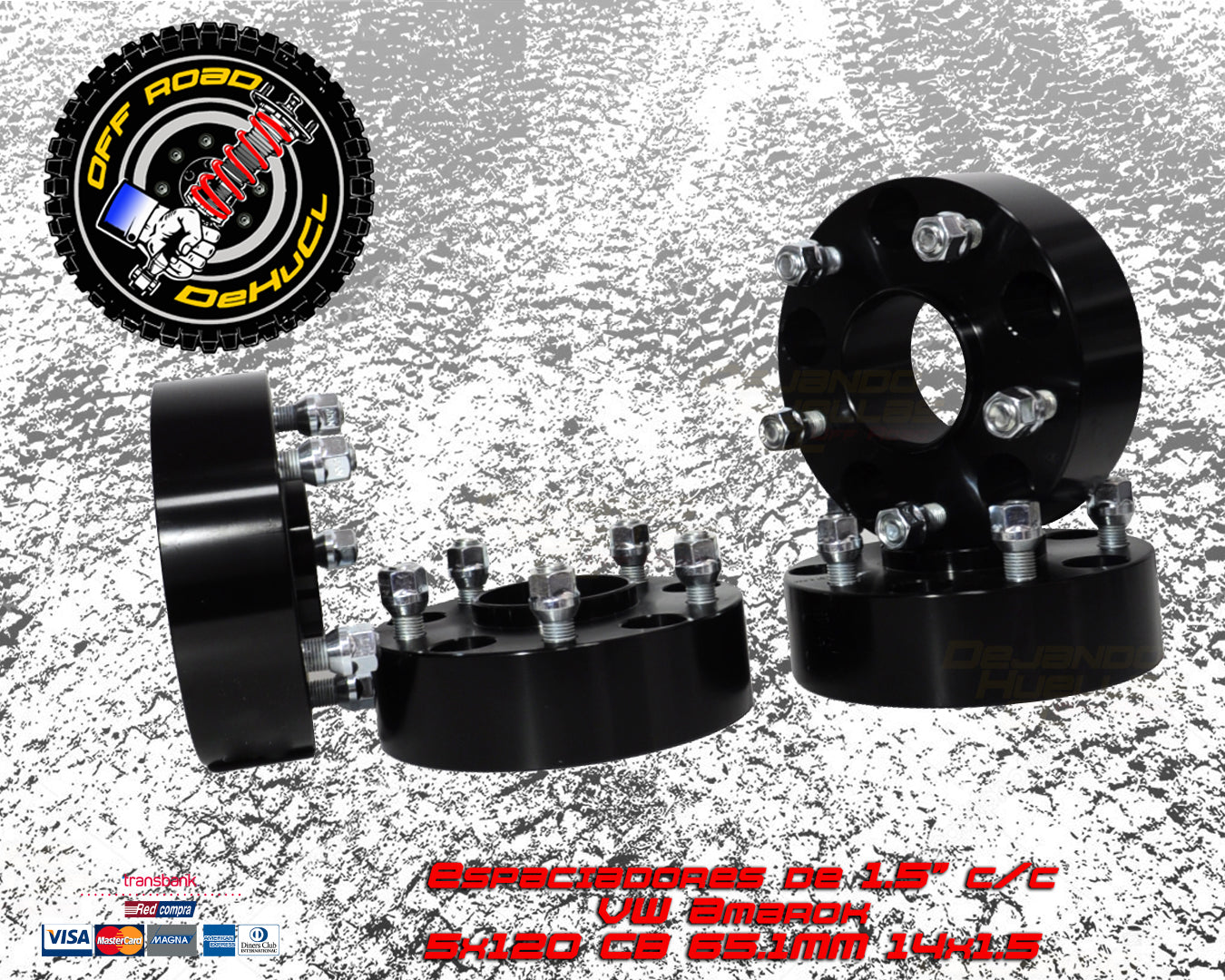 Espaciadores para VW Amarok 1.5" con centrador