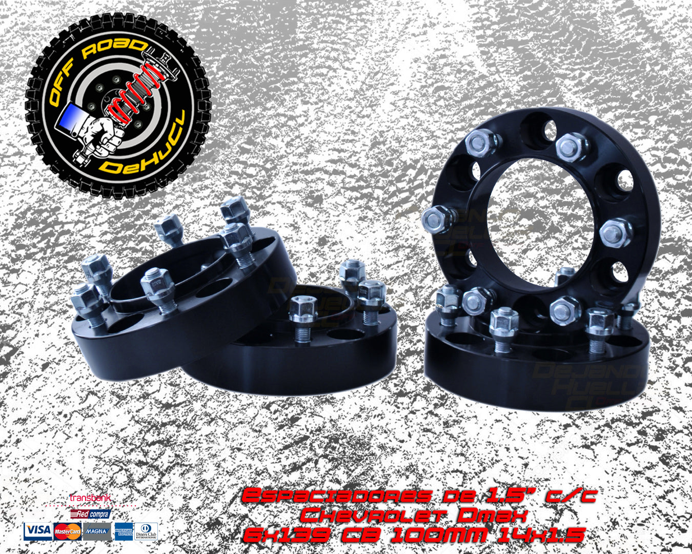 Espaciadores para Chevrolet D-max 1.5" con centrador