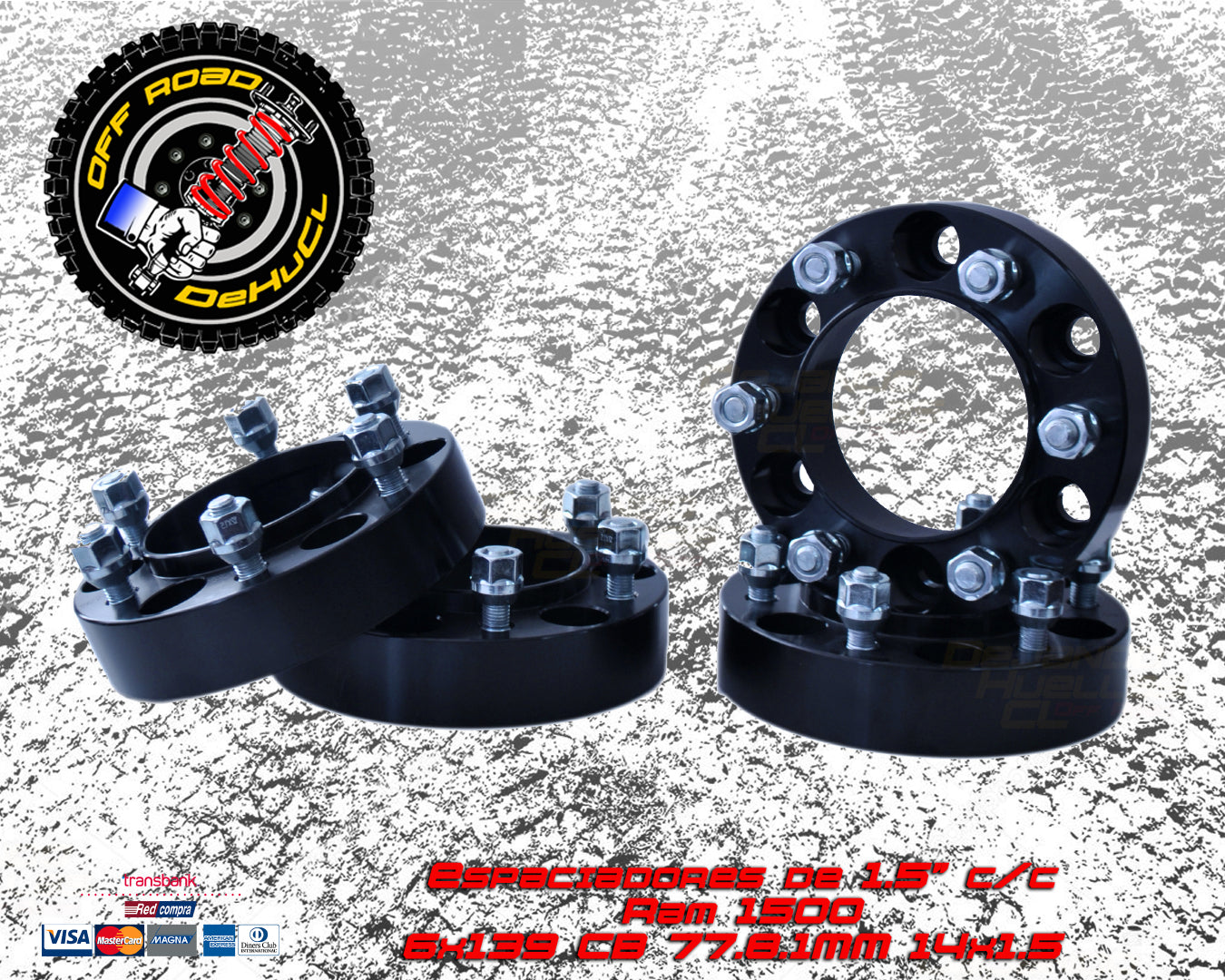 Espaciadores para Ram 1500 1.5" con centrador 6x139