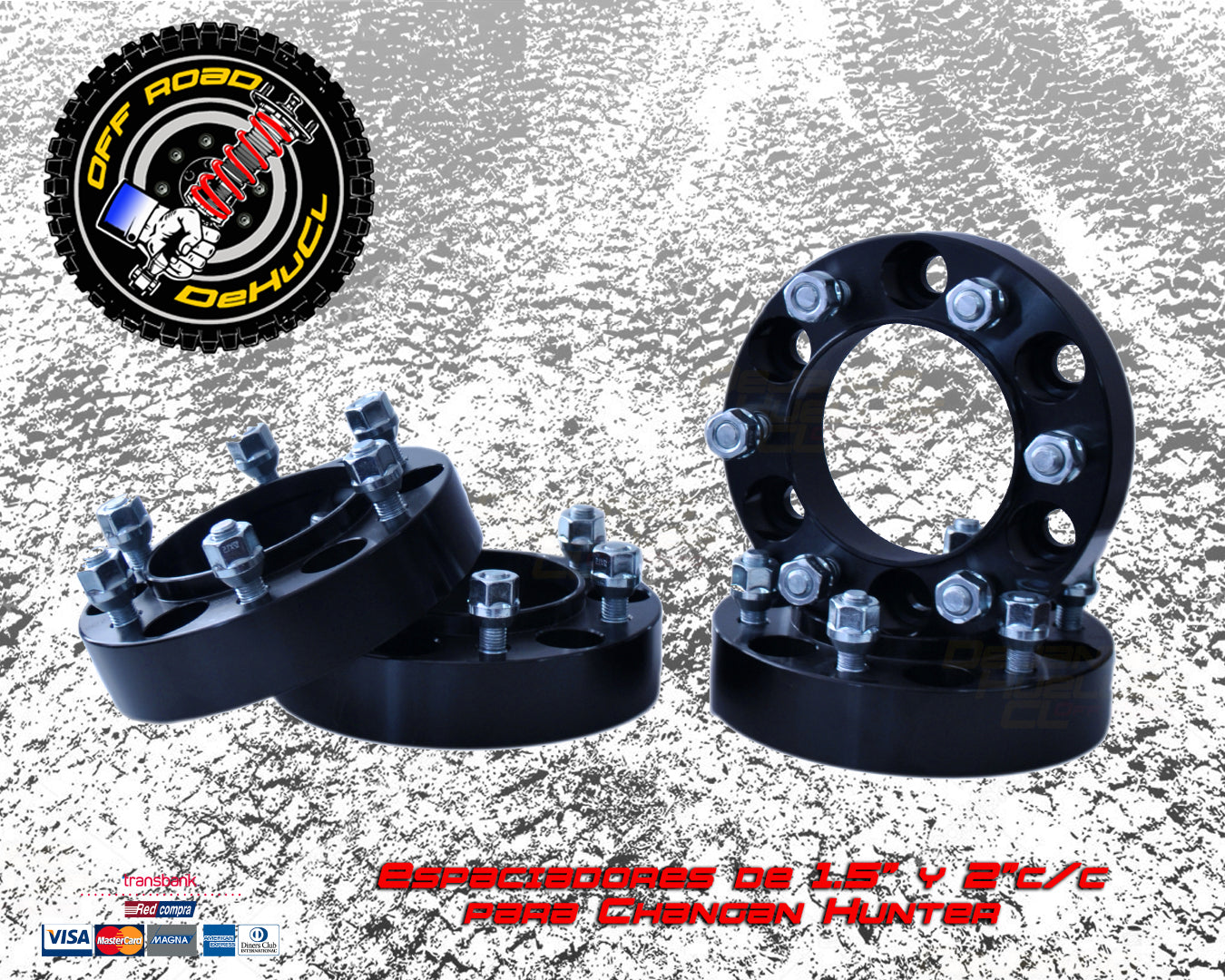 Espaciadores para Changan Hunter 1.5" con centrador