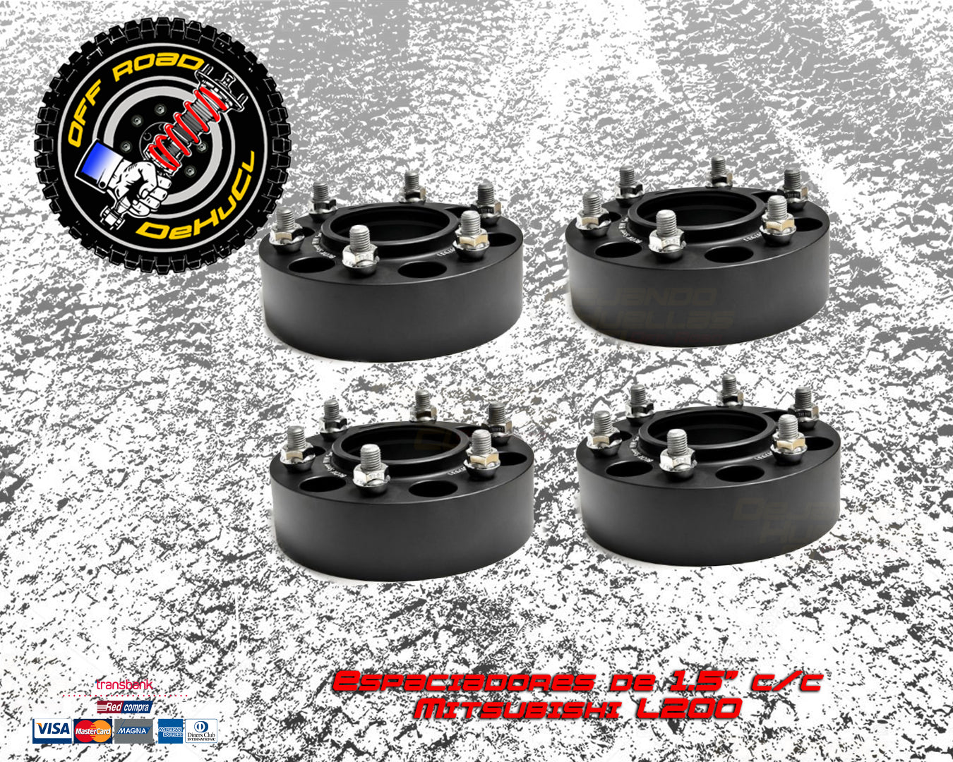 Espaciadores para Mitsubishi L200 1" con centrador