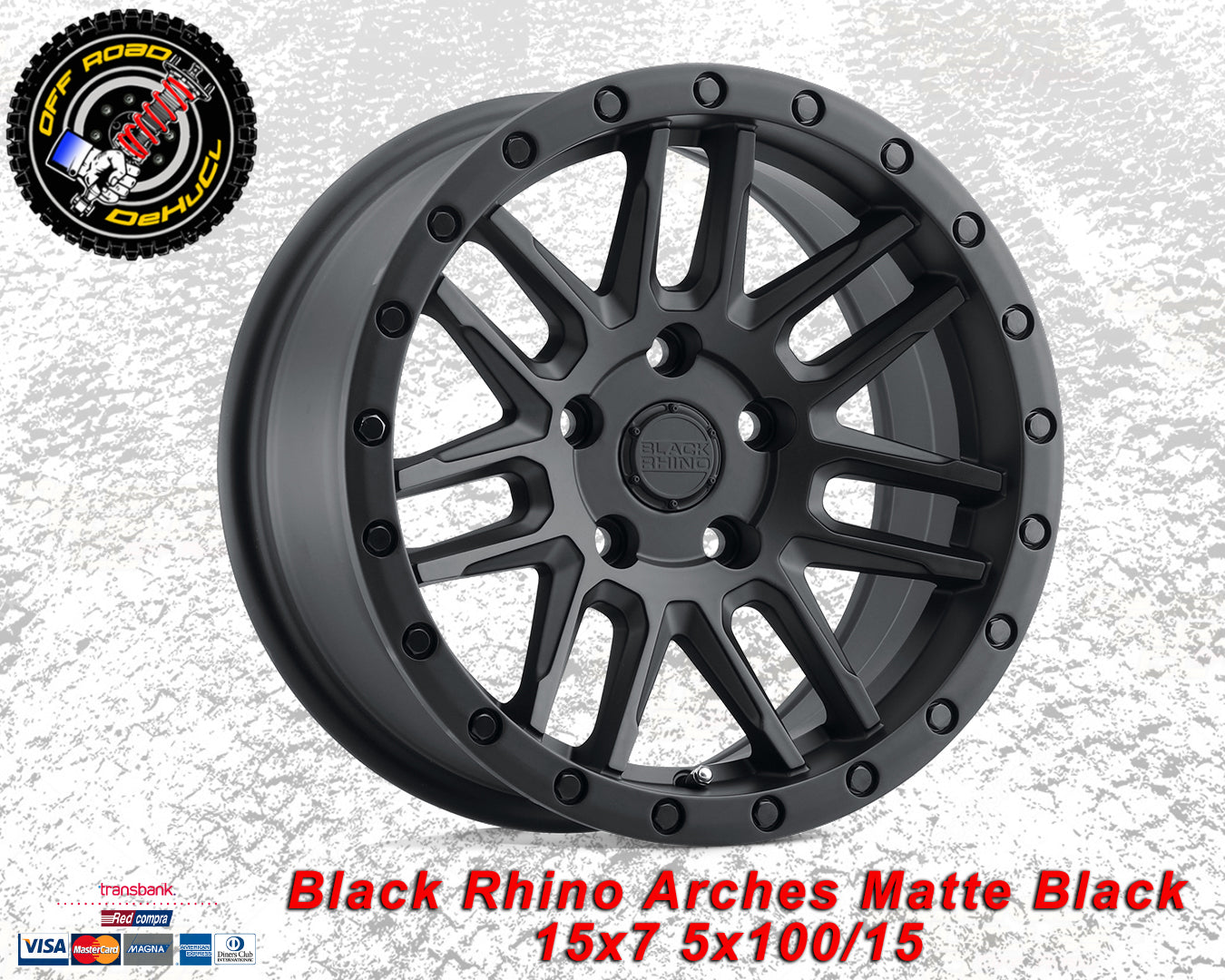 Black Rhino Arches Matte Black 15x7 5x100 / 15