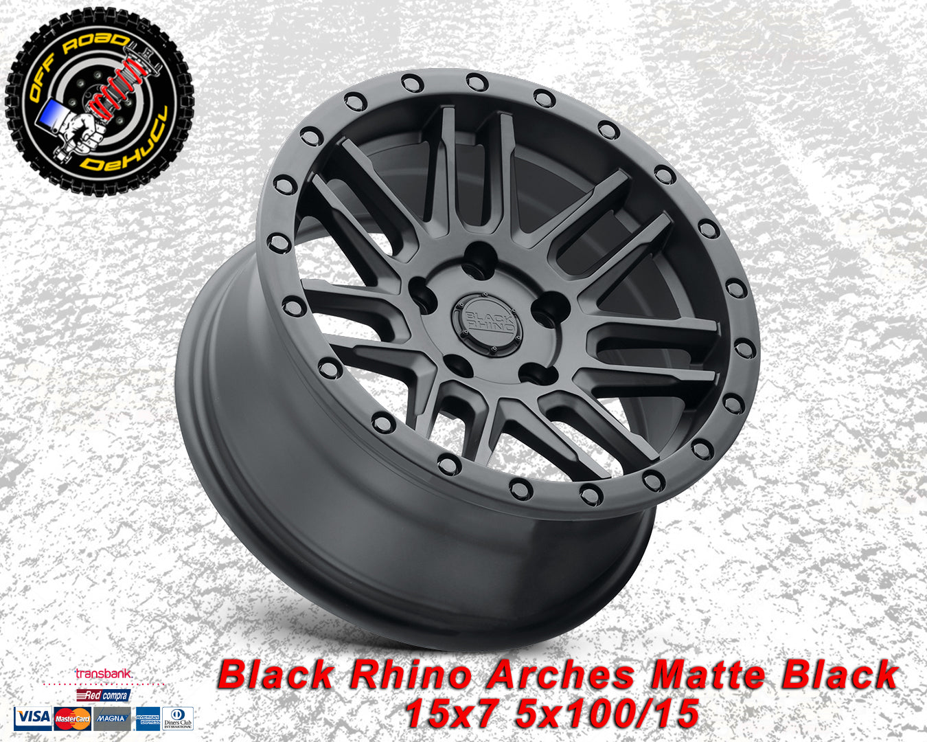 Black Rhino Arches Matte Black 15x7 5x100 / 15