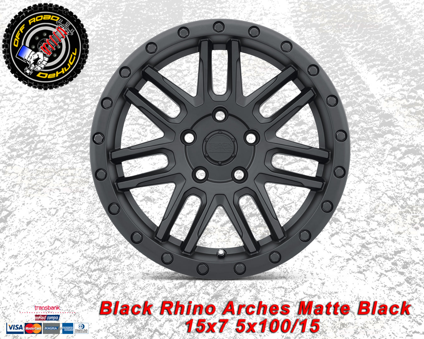 Black Rhino Arches Matte Black 15x7 5x100 / 15