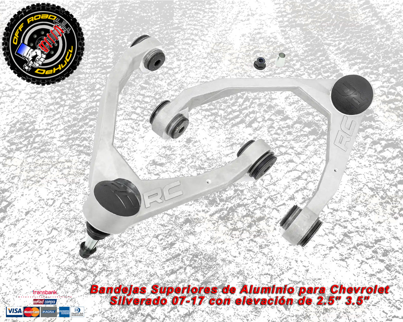 Bandejas Superiores de Aluminio Chevrolet Silverado 07-18 con elevación 2.5"-3.5"