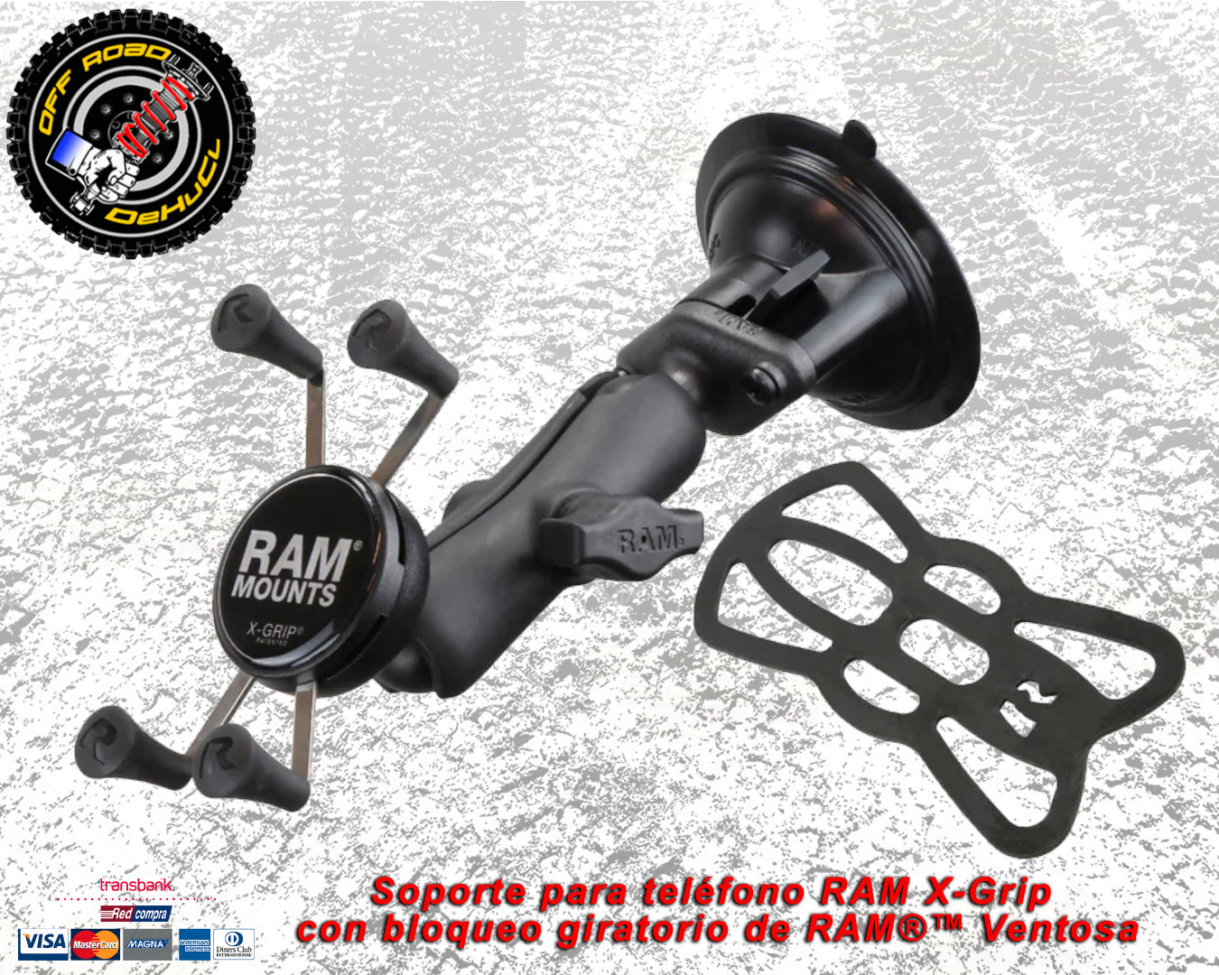 Soporte para teléfono RAM X-Grip con bloqueo giratorio de RAM®™ Ventosa