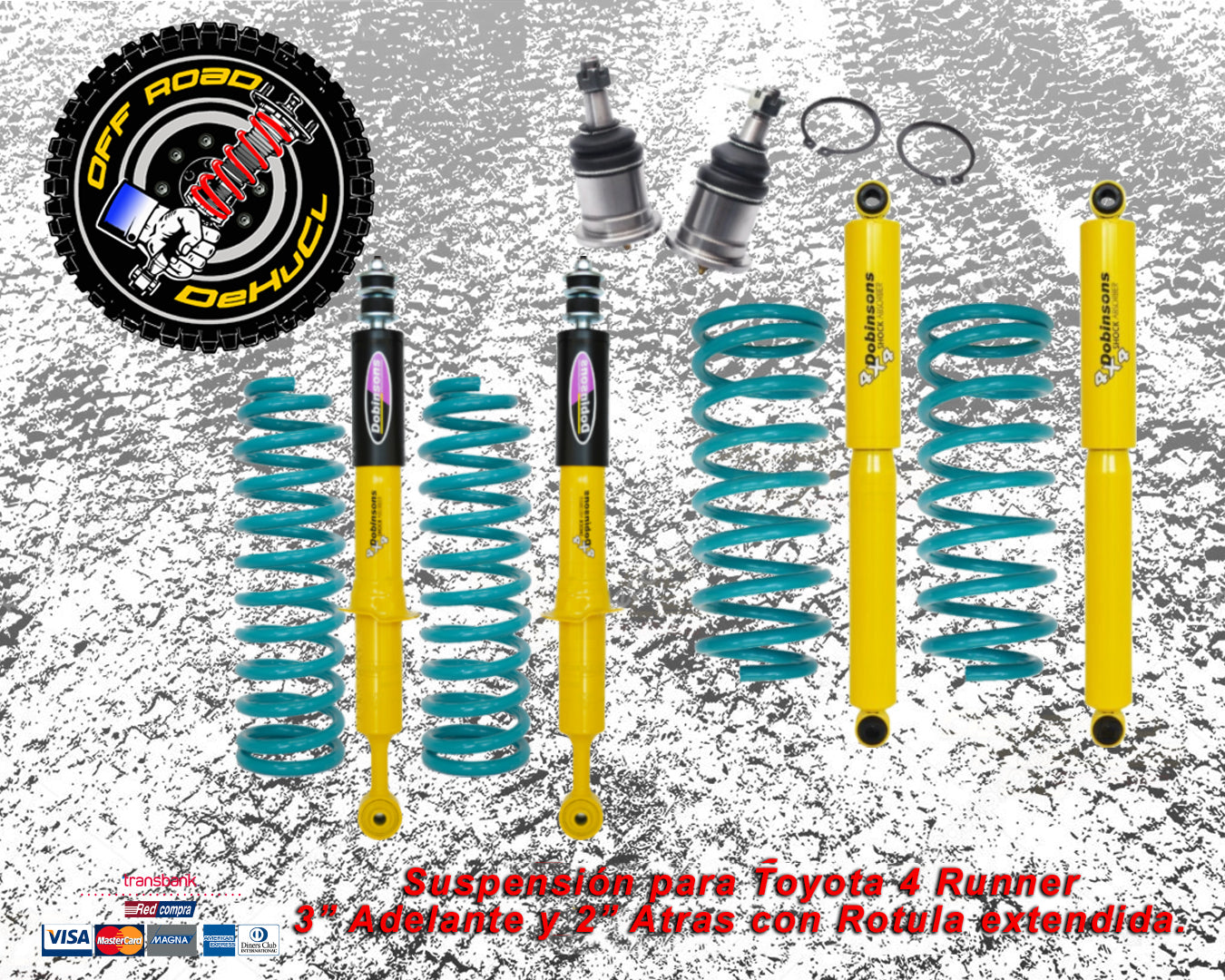 Suspensión para Toyota 4 Runner 3" con Rotula Extendida.